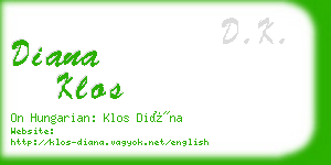 diana klos business card